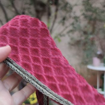 Ceinture conte de fée en velours ciselé rouge bordeaux