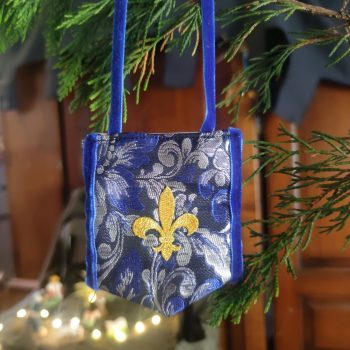 Bannière médiévale fantasy Fleur de lys bleue