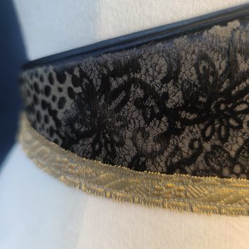 Ceinture fantasy conte de fée – brocard dentelle noir et kaki